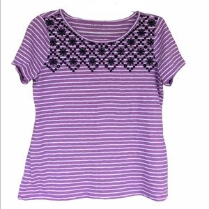 ❌FINAL PRICE❌ Talbots Striped & Eyelet Top